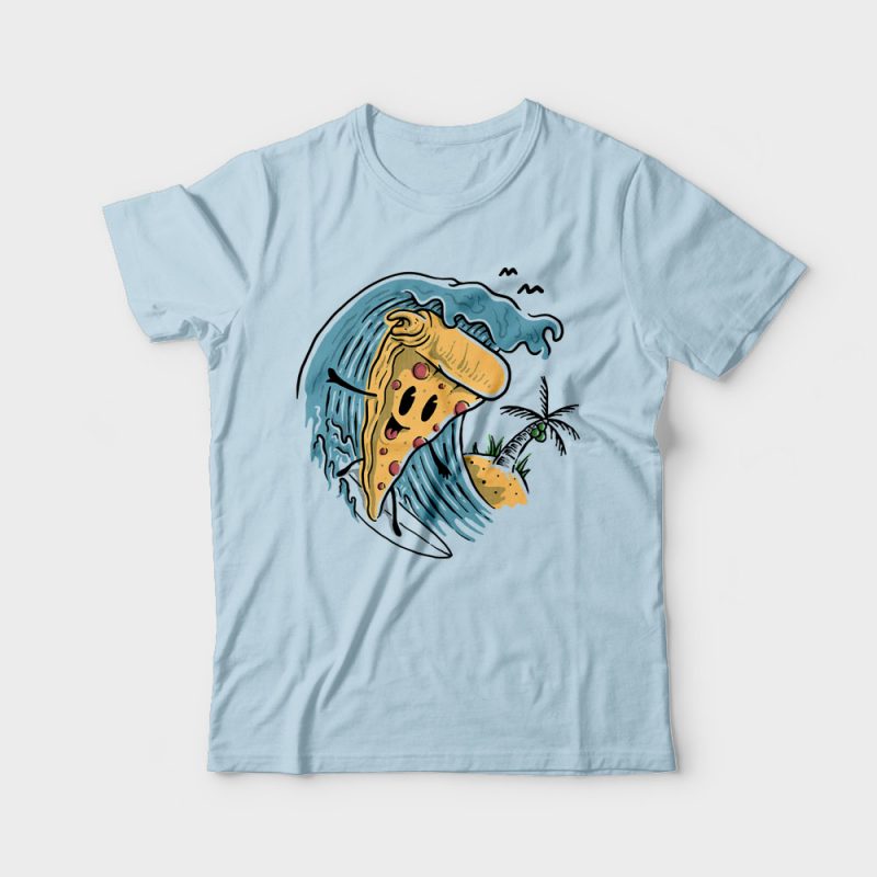 Pizza Surfing vector shirt designs