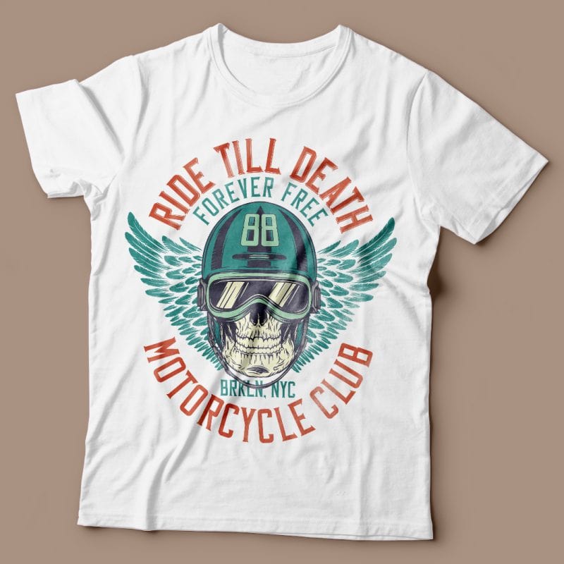 Ride till death. Vector T-Shirt Design buy t shirt designs artwork