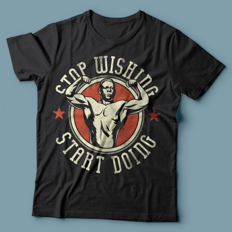 Stop wishing start doing. Vector T-Shirt Design tshirt design for sale