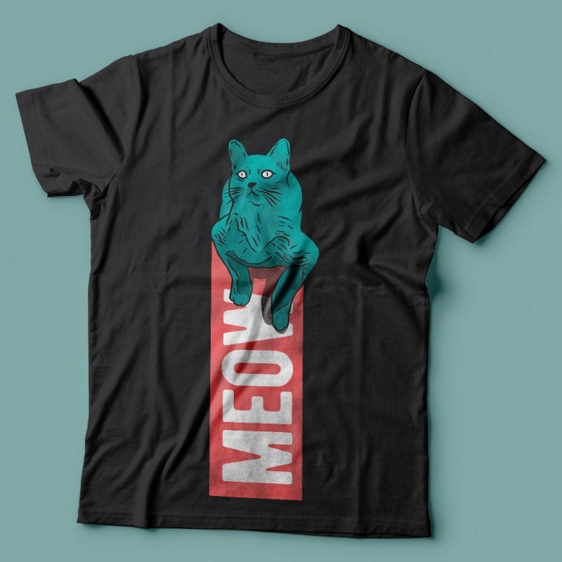 Meow. Vector T-Shirt Design tshirt-factory.com
