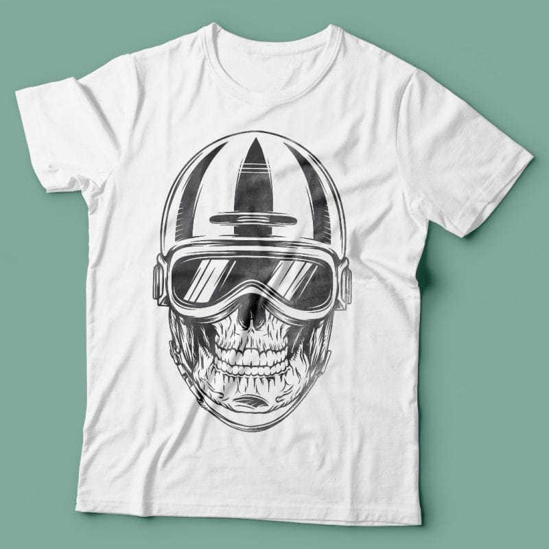 Biker skull. Vector T-Shirt Design buy t shirt designs artwork