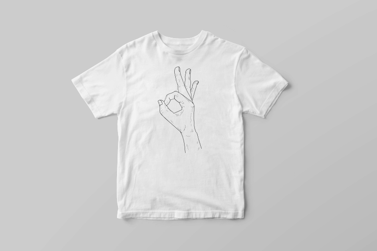 Okay modern fancy hand symbol minimal tattoo vector t shirt design t shirt designs for printful