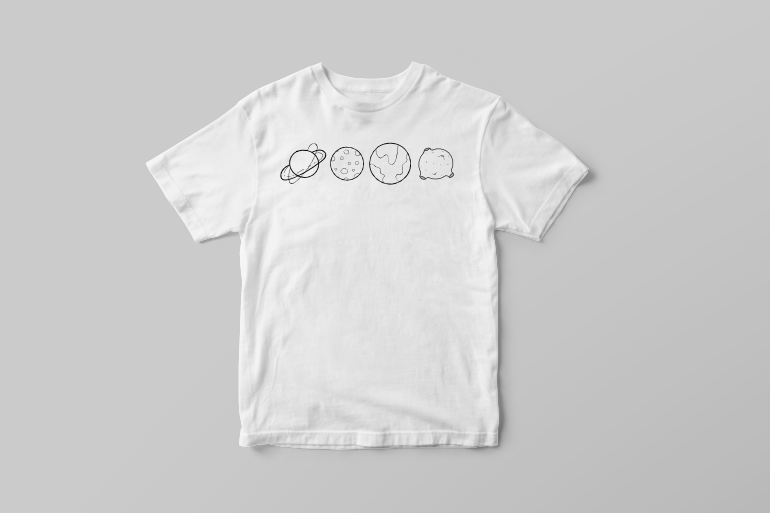 Planets earth moon universe galaxy minimal tattoo vector t shirt design tshirt design for merch by amazon