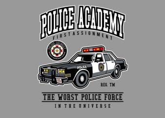 Police Academy vector t shirt design artwork