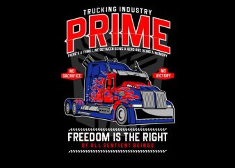 Prime Truck print ready vector t shirt design