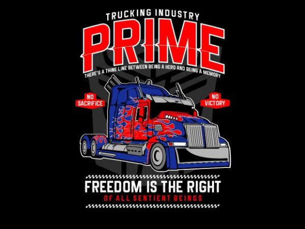 Prime truck print ready vector t shirt design