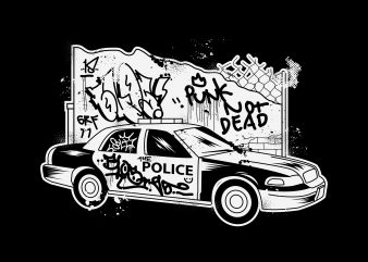 Punk not Police vector t-shirt design