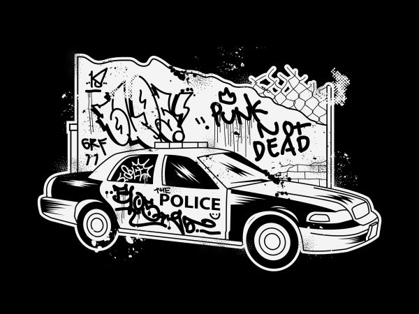 Punk not police vector t-shirt design