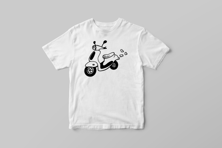 Scooter bike biker minimal tattoo vector t shirt printing design t-shirt designs for merch by amazon