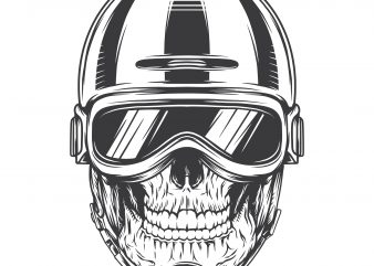 Biker skull. Vector T-Shirt Design