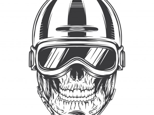 Biker skull. vector t-shirt design