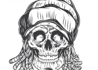 Rasta skull. Vector T-Shirt Design