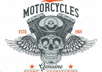 Custom motorcycles. Vector T-Shirt Design
