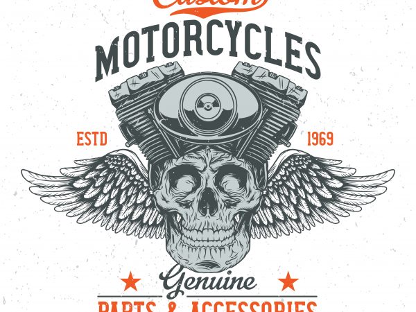 Custom motorcycles. vector t-shirt design