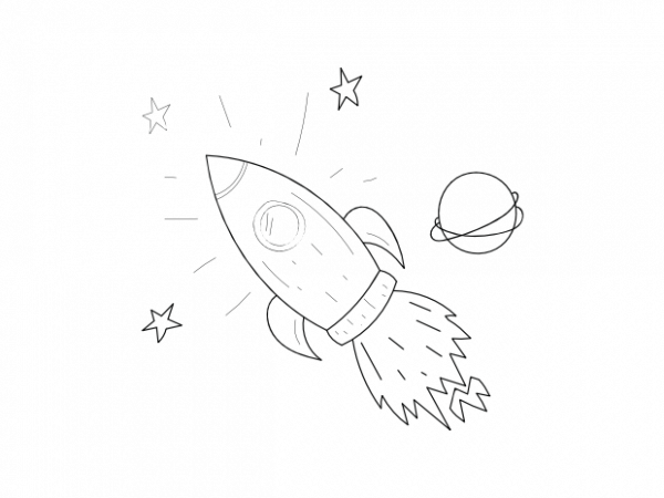 Space shuttle rocket spaceship kids vector t shirt printing design