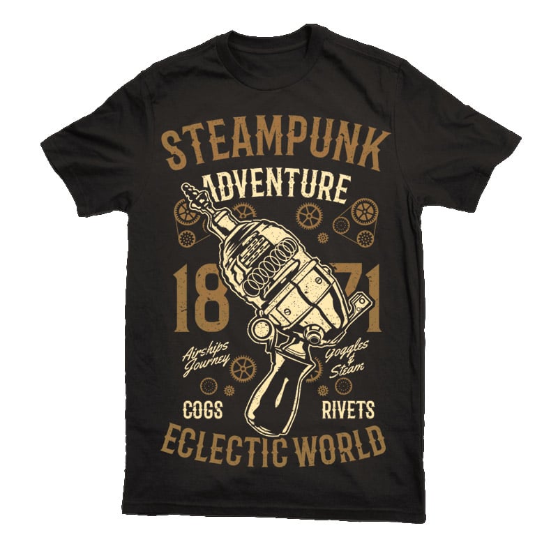 Steampunk Adventure Vector t-shirt design t shirt designs for print on demand