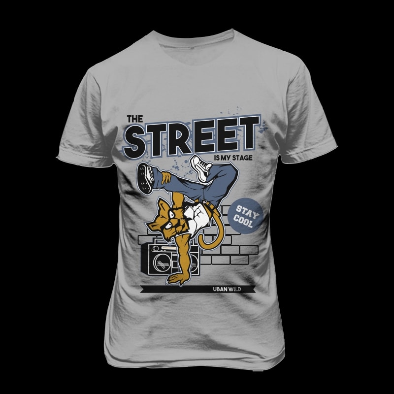 Street Dance Cat t-shirt designs for merch by amazon