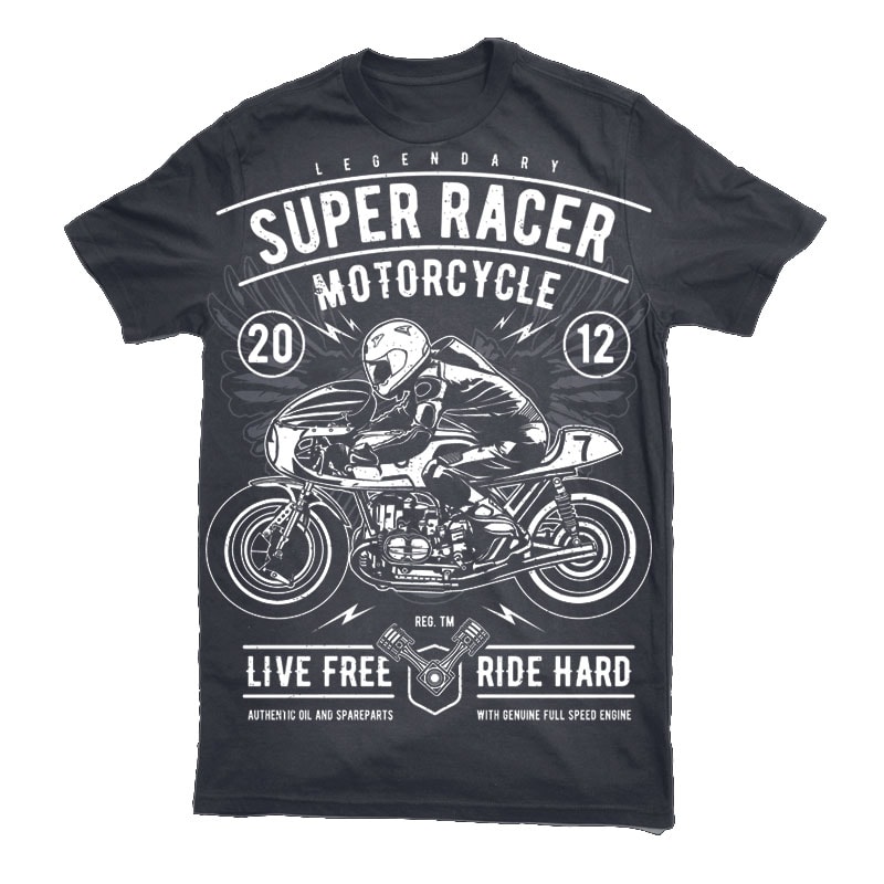 Super Racer Motorcycle Vector t-shirt design t shirt designs for print on demand