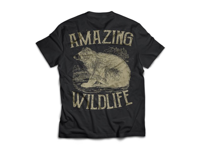 Bears Amazing Wildlife. Vector T-Shirt Design commercial use t shirt designs