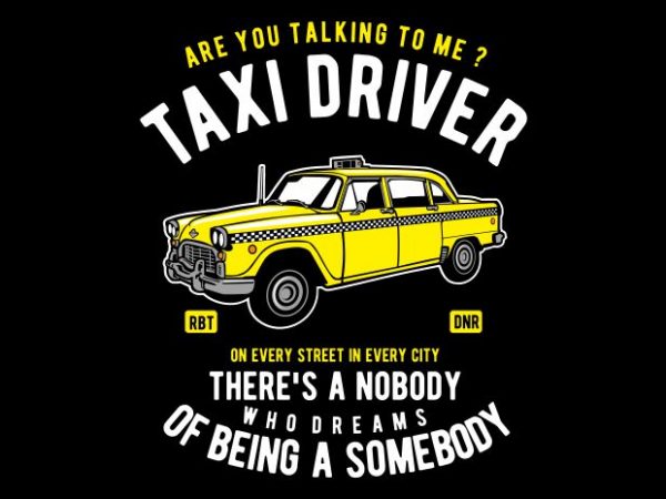 Taxi driver graphic t-shirt design
