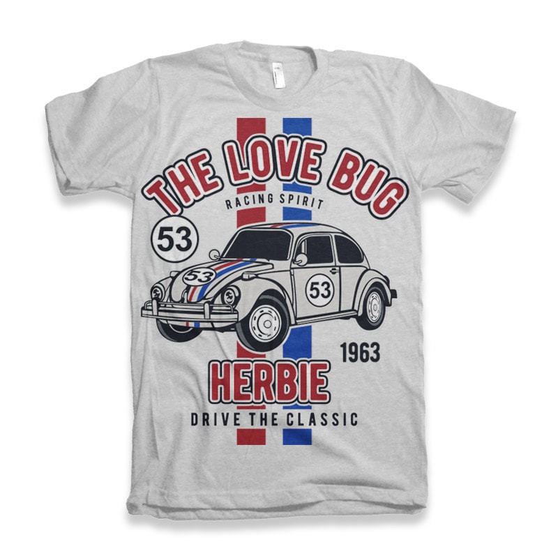 The Love Bug t shirt designs for printify