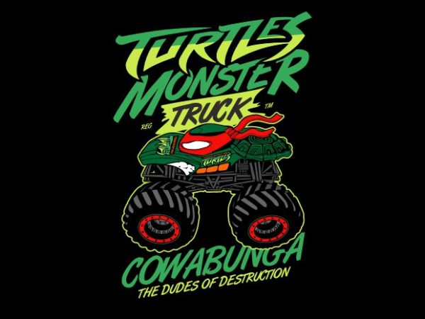Turtles monster buy t shirt design for commercial use