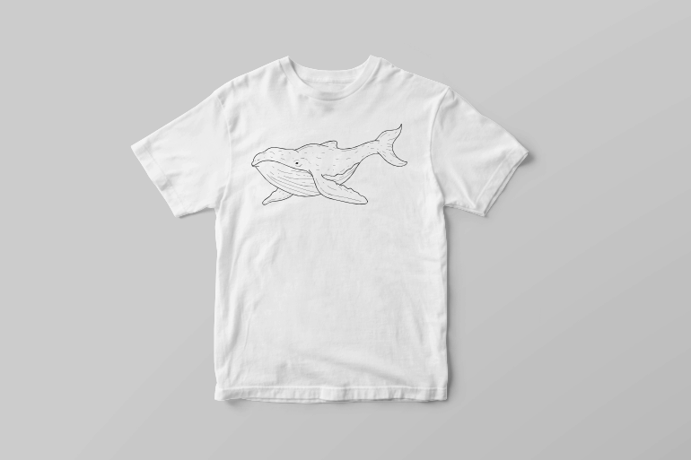 Whale sea animal kids vector t shirt printing design t shirt designs for printful
