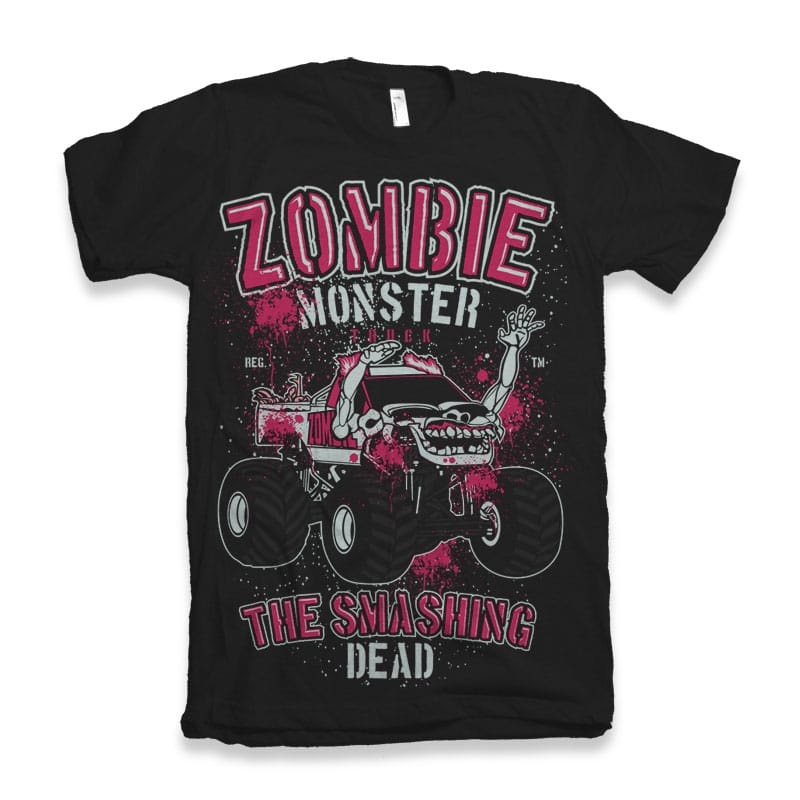 Zombie Monster Truck tshirt design for sale