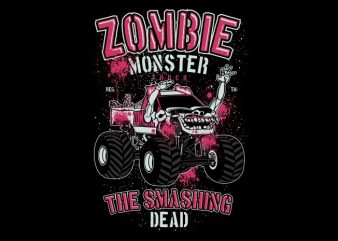 Zombie Monster Truck tshirt design for sale