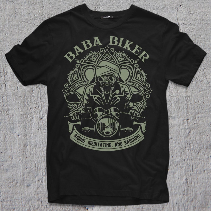 BABA BIKER t shirt designs for merch teespring and printful