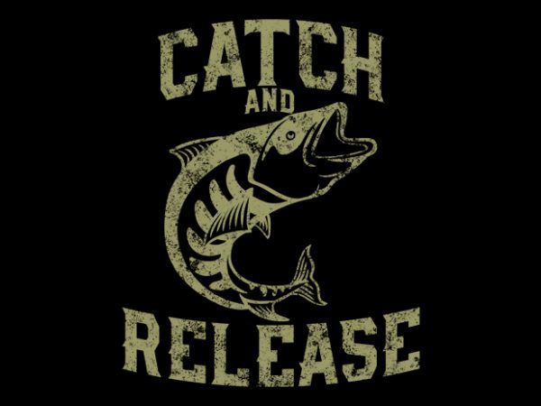 Fish release vector t-shirt design