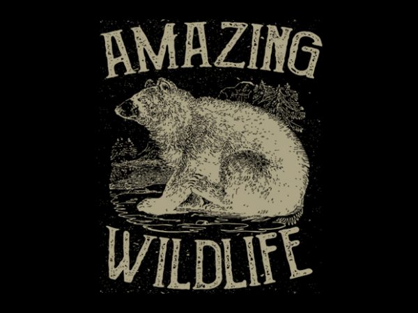 Bears amazing wildlife. vector t-shirt design