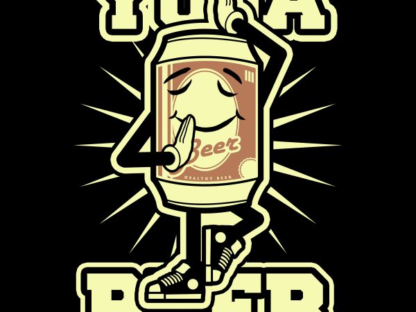 Yoga beer tshirt design