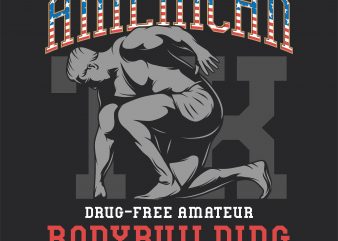 American bodybuilding championship. Vector T-Shirt Design