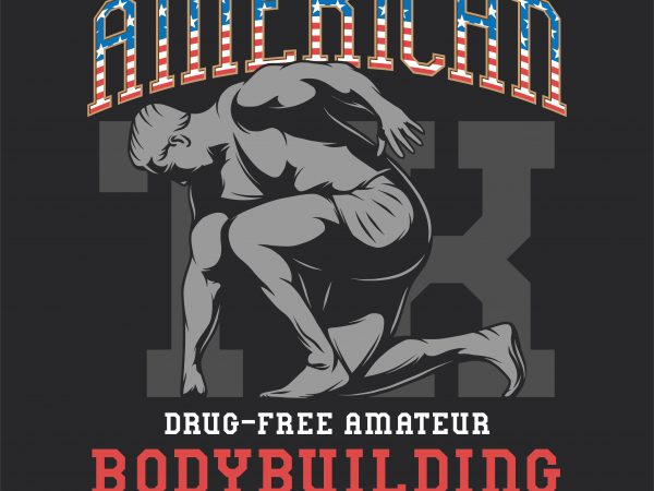 American bodybuilding championship. vector t-shirt design