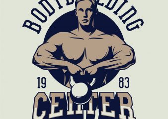 Bodybuilding center. Vector T-Shirt Design