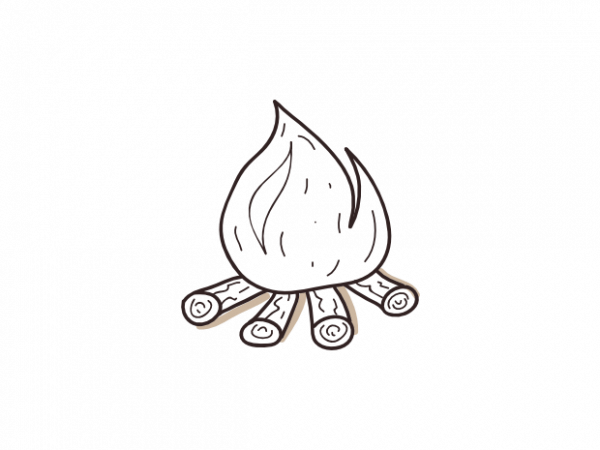 Campfire bonfire fire minimal camping tattoo vector t shirt printing design