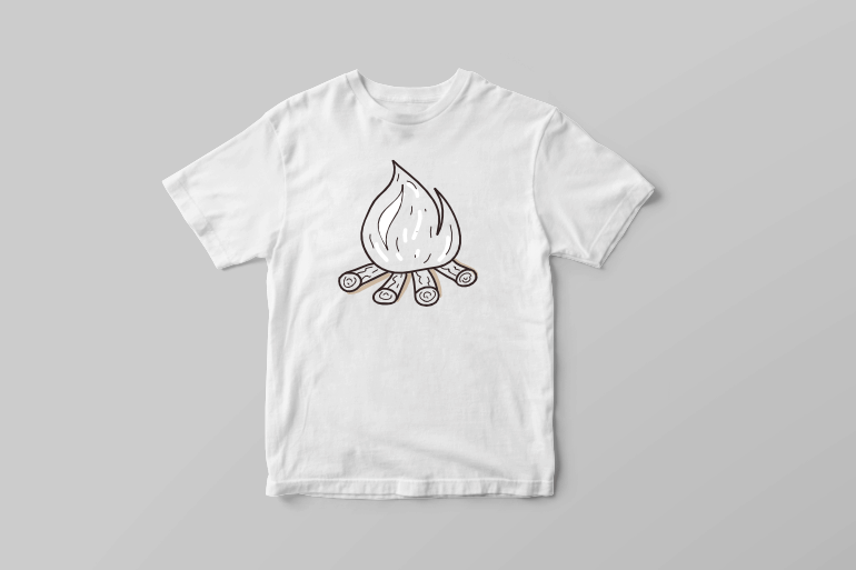 campfire bonfire fire minimal camping tattoo vector t shirt printing design tshirt design for merch by amazon
