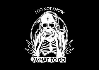 Confused skull Vector t-shirt design