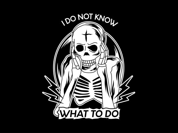 Confused skull vector t-shirt design