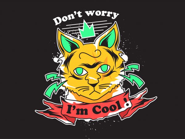Cool cat vector t-shirt design
