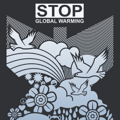 Stop global warming t shirt design png