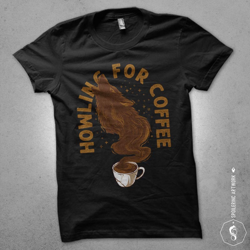 wolfie coffee tshirt design t shirt designs for teespring