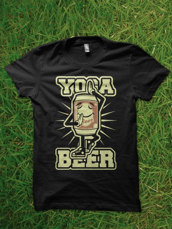 yoga beer tshirt design t shirt design graphic