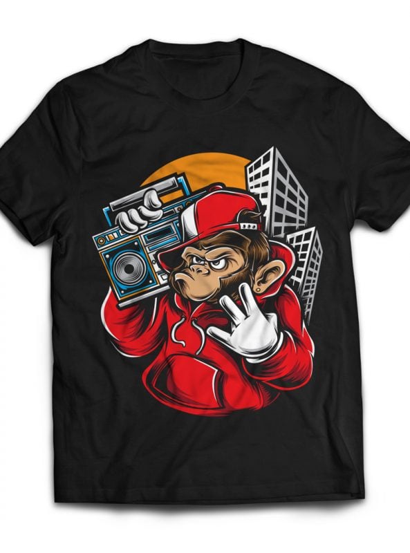 Hiphop Ape vector shirt designs