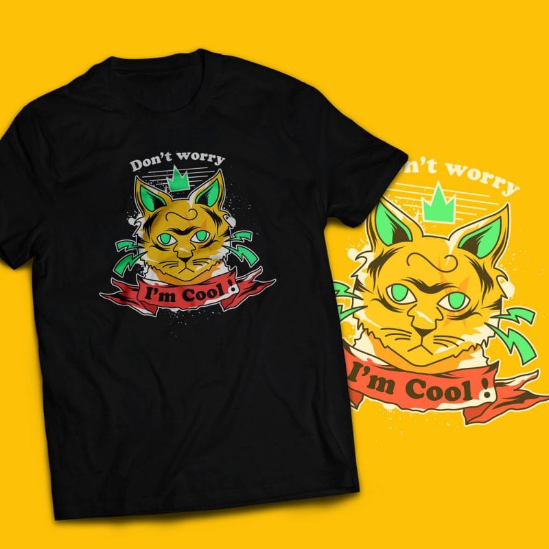 Cool Cat Vector T-shirt design buy tshirt design