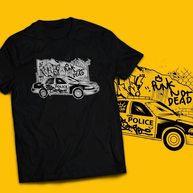 Punk not Police vector t-shirt design buy tshirt design