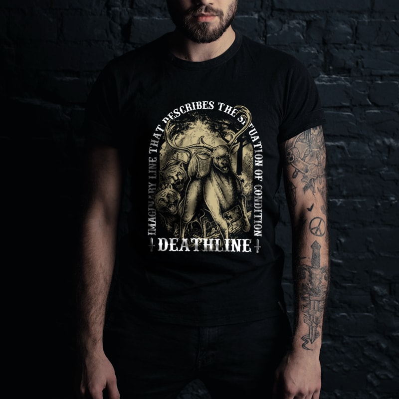 deathline t-shirt design t shirt designs for print on demand