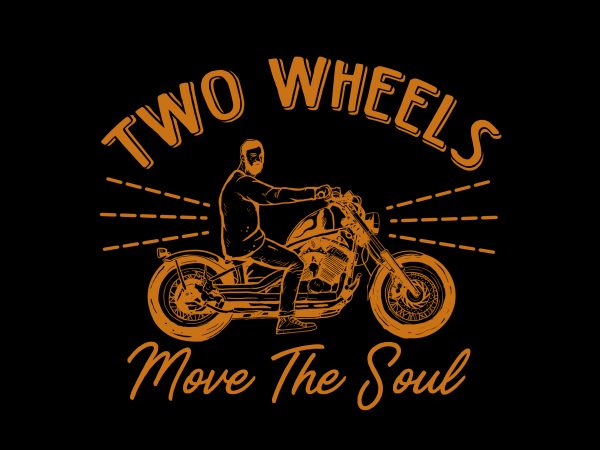 Two wheels motorcycle retro t shirt design png