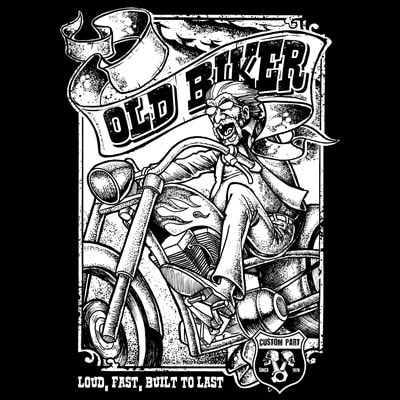 OLD BIKER print ready t shirt design - Buy t-shirt designs